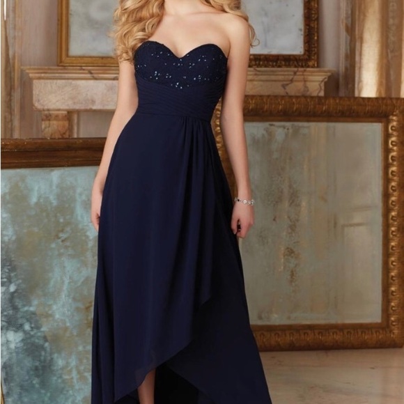 Mori  Lee strapless beaded dress size 10 - Picture 1 of 6